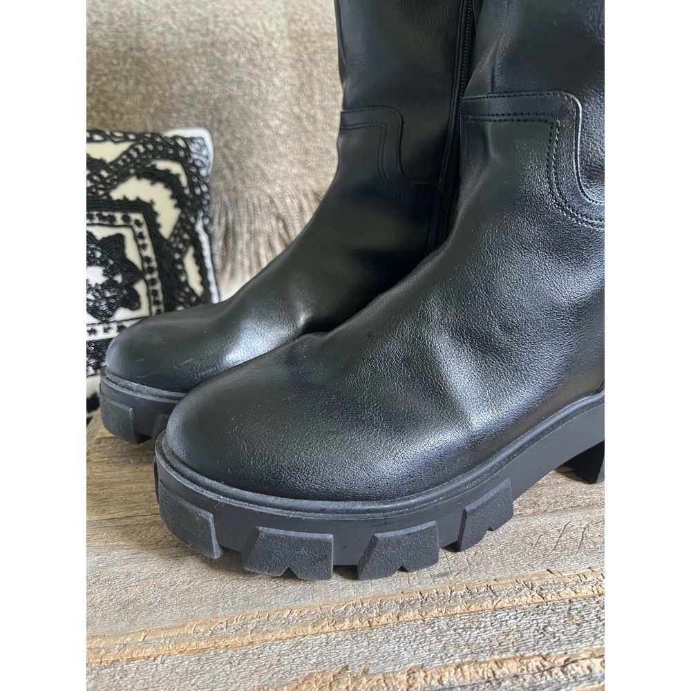 Sincerely Jules Boots Womens Size 9 Black Fantastic Knee High Lug Sole Riding - Picture 2 of 10